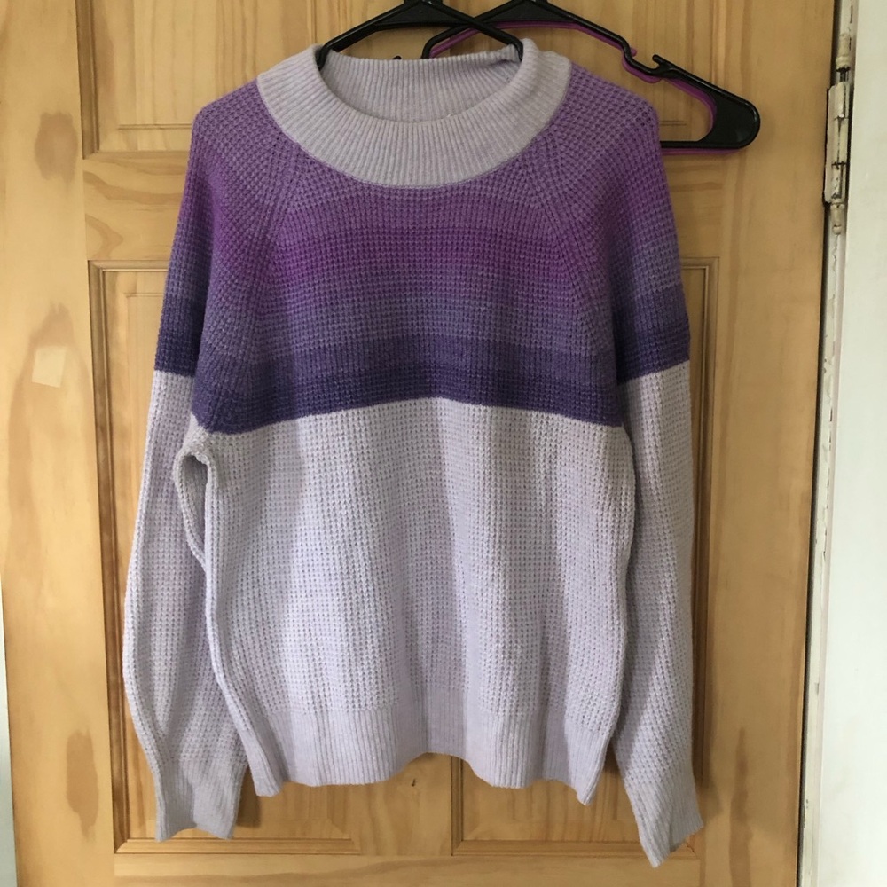 Gap factory waffle-knit striped sweater Sz M